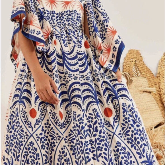 NWT Farm Rio Afternoon Breeze Midi Dress with Kimono Sleeves Size XS - Picture 4 of 5